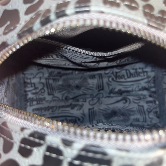 Von Dutch Gray Leopard Print Satchel - Picture 3 of 4